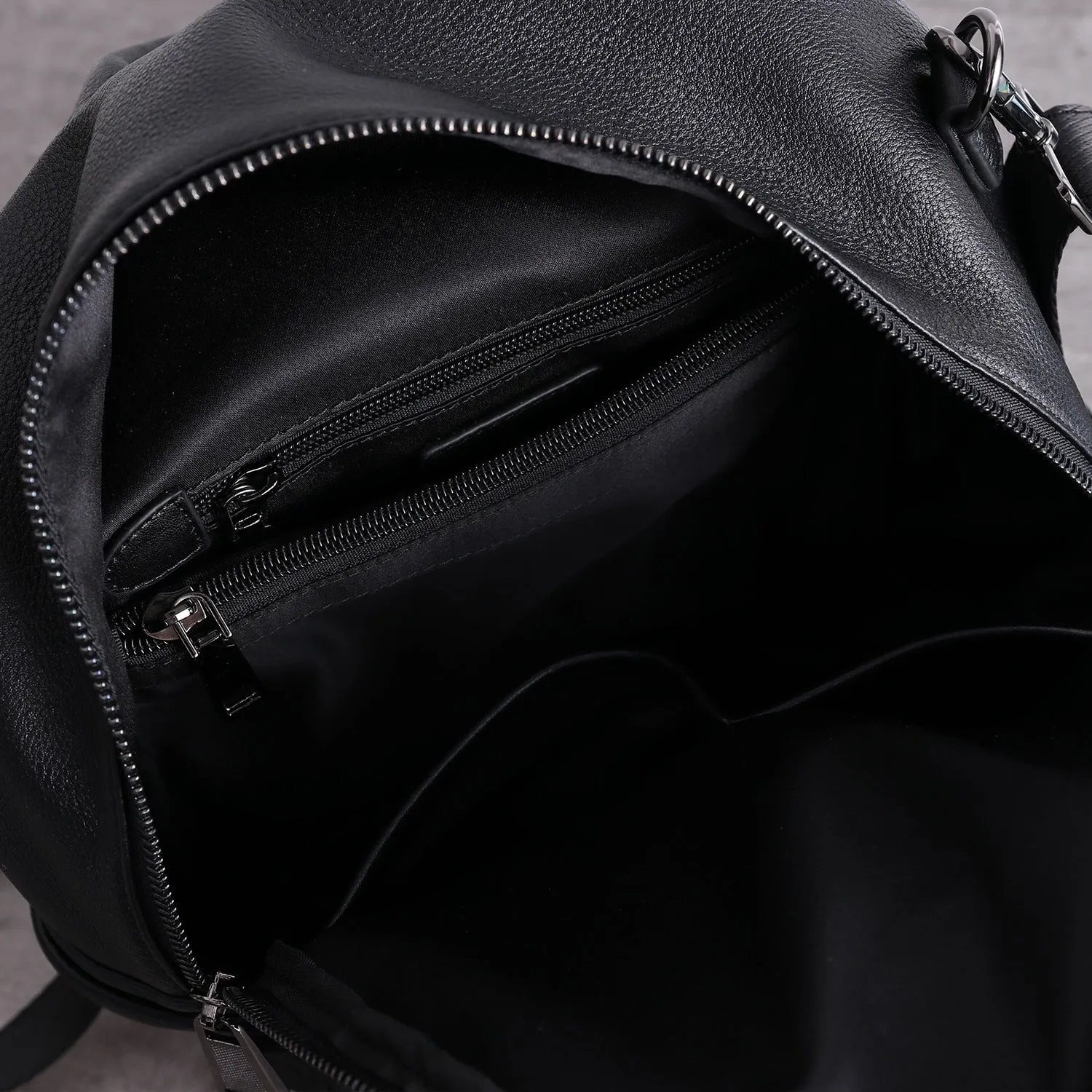 Black Leather Satchel Backpacks Womens Cute School Backpack Bag Black Leather College Rucksack for Ladies