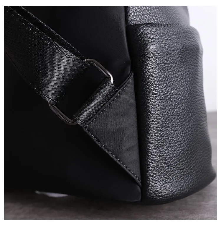 Black Leather Satchel Backpacks Womens Cute School Backpack Bag Black Leather College Rucksack for Ladies