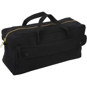 Black - Military Brass Zipper Mechanics Jumbo Tool Bag