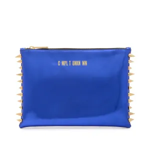 BLUE METAL CLUTCH BAG