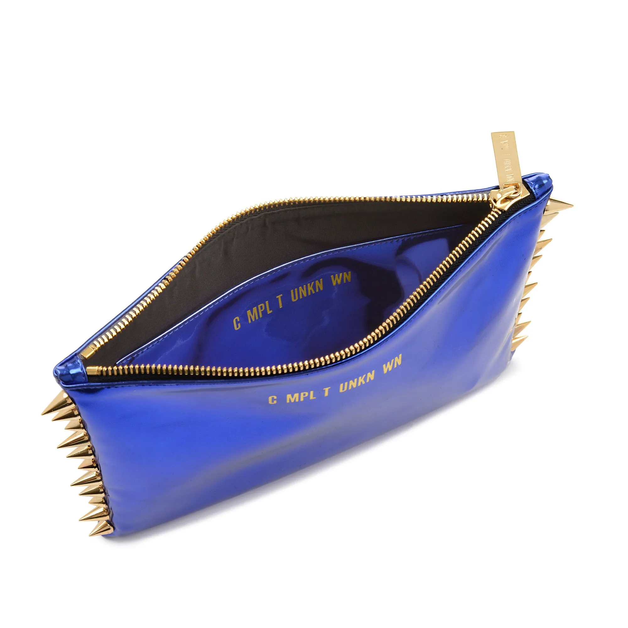 BLUE METAL CLUTCH BAG