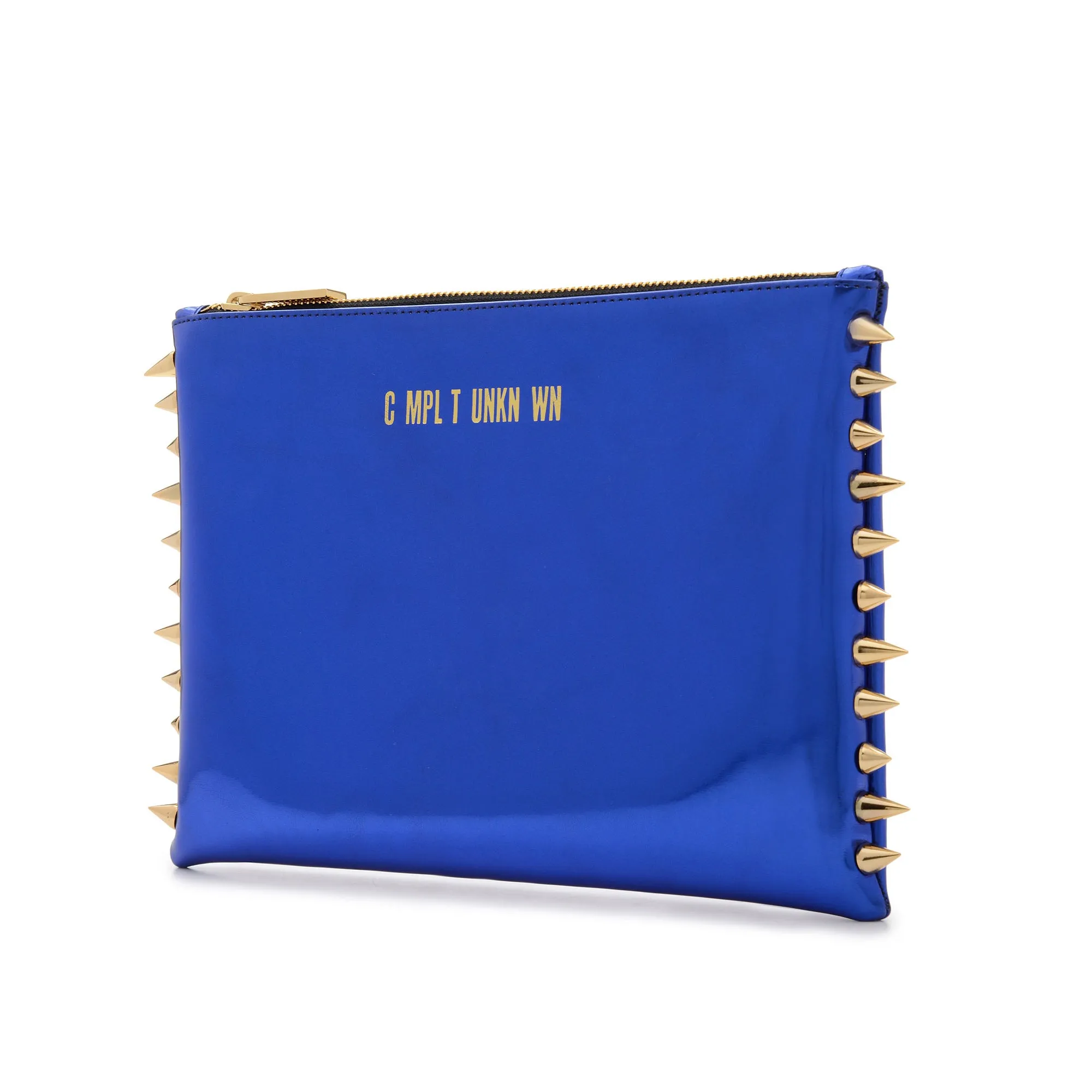 BLUE METAL CLUTCH BAG