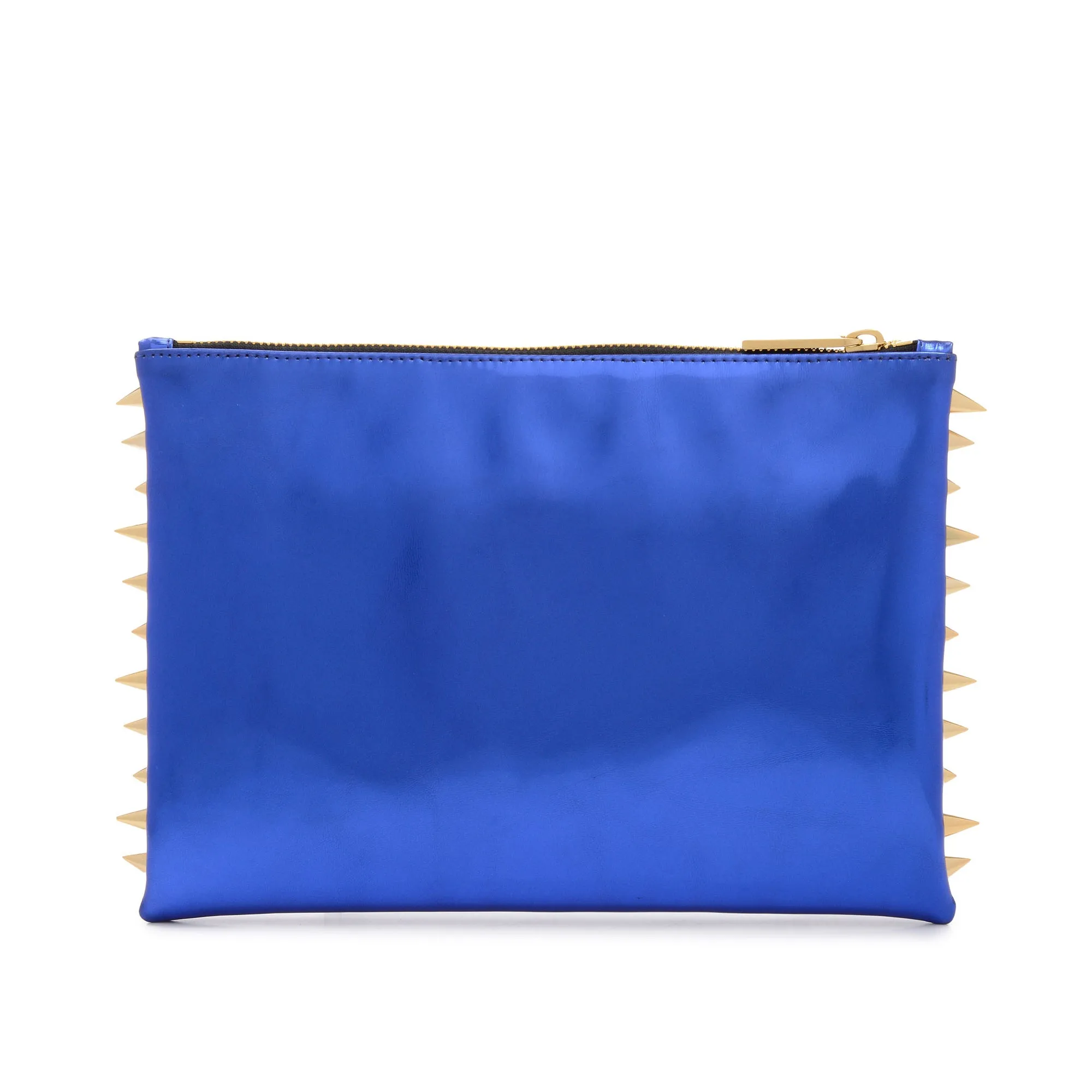 BLUE METAL CLUTCH BAG