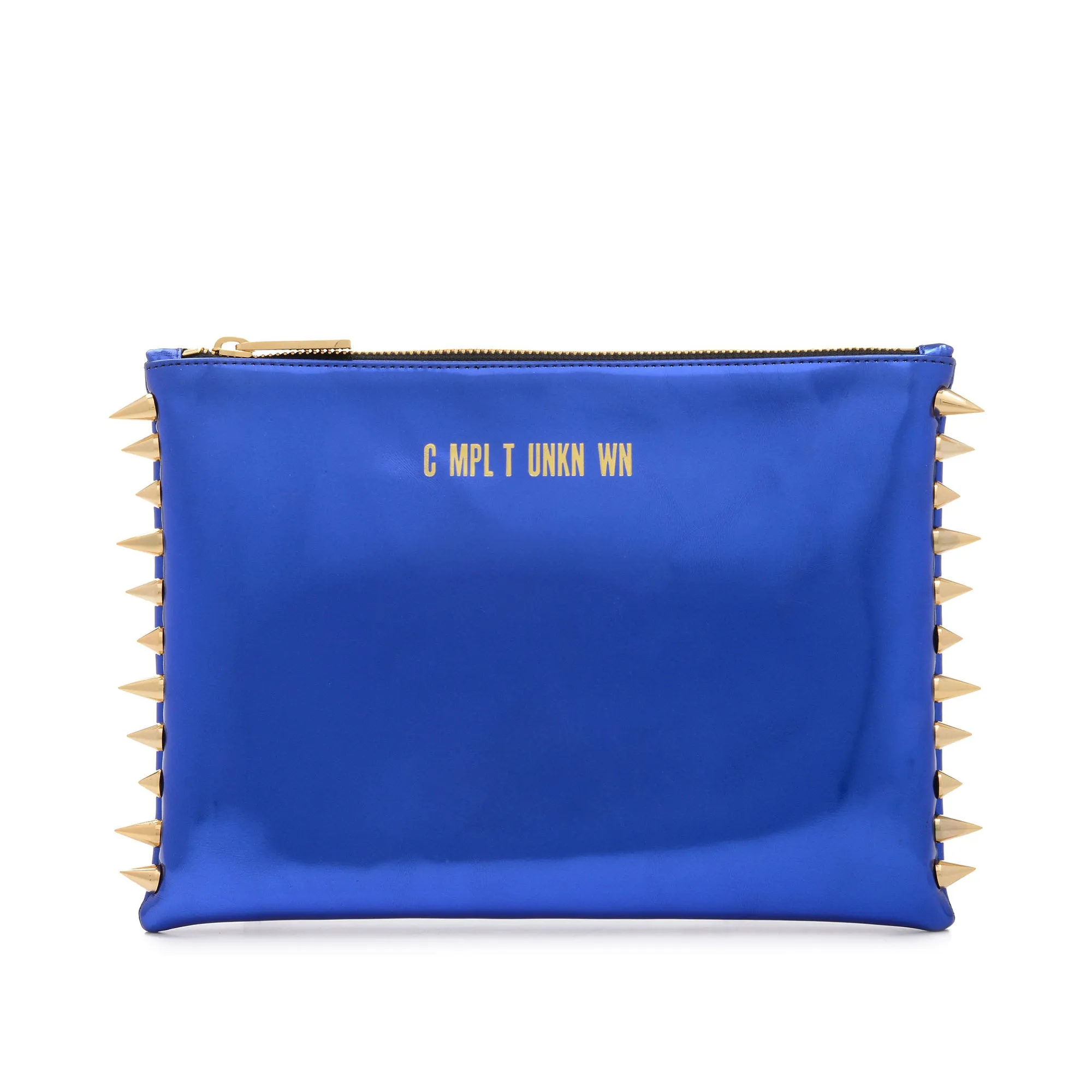 BLUE METAL CLUTCH BAG