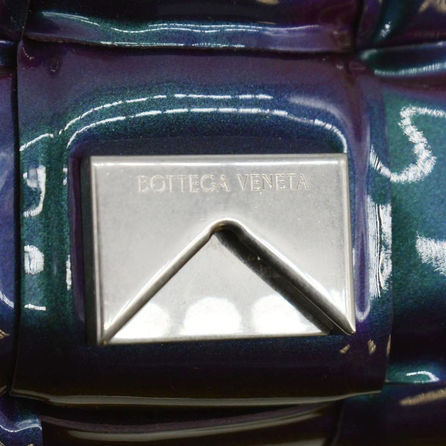 BOTTEGA VENETA Cassette Padded Crossbody Bag Holographic Purple