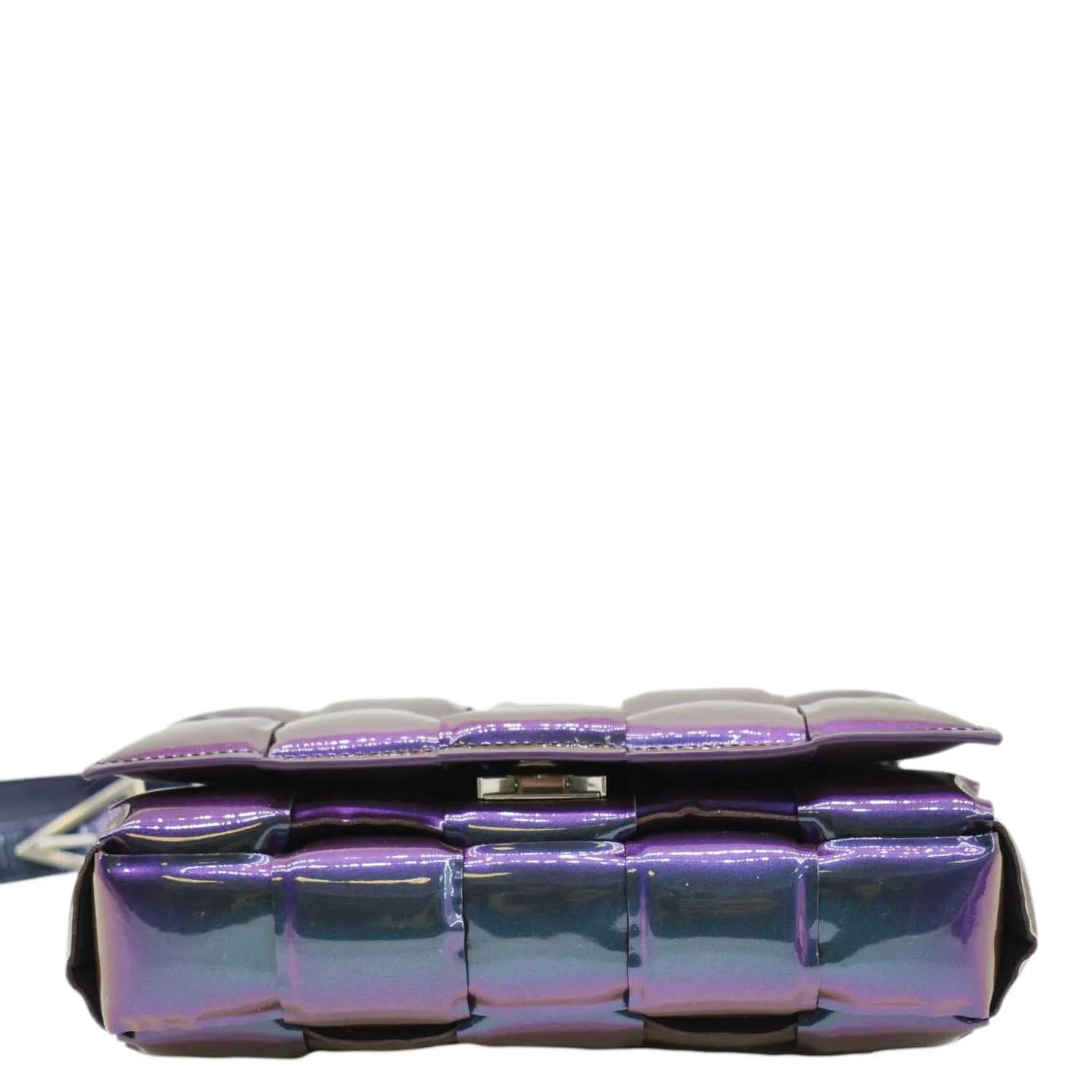 BOTTEGA VENETA Cassette Padded Crossbody Bag Holographic Purple
