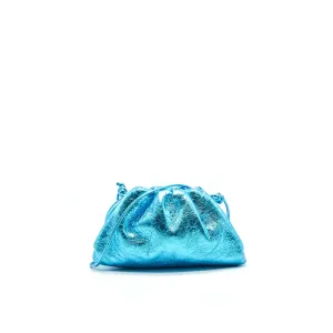 Bottega Veneta Mini Pouch Metallic Blue