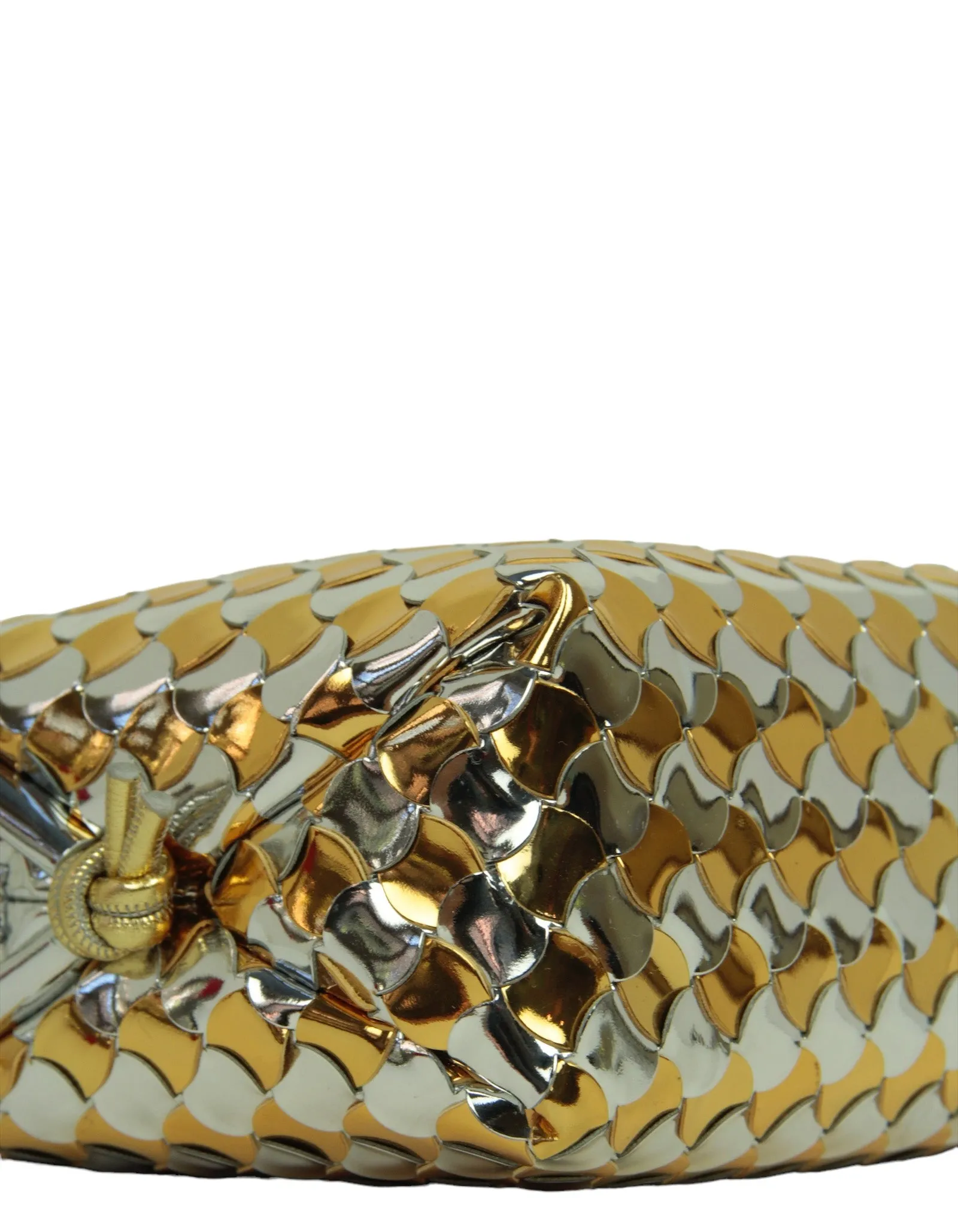Bottega Veneta Silver/Gold Intrecciato Loop Crossbody