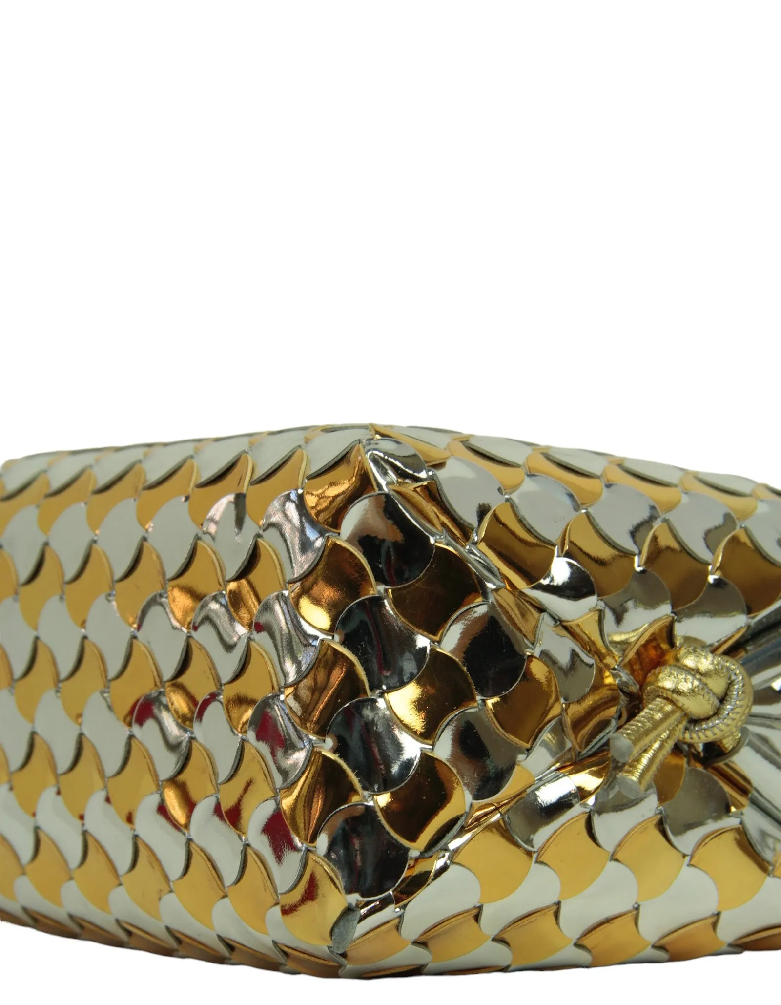 Bottega Veneta Silver/Gold Intrecciato Loop Crossbody