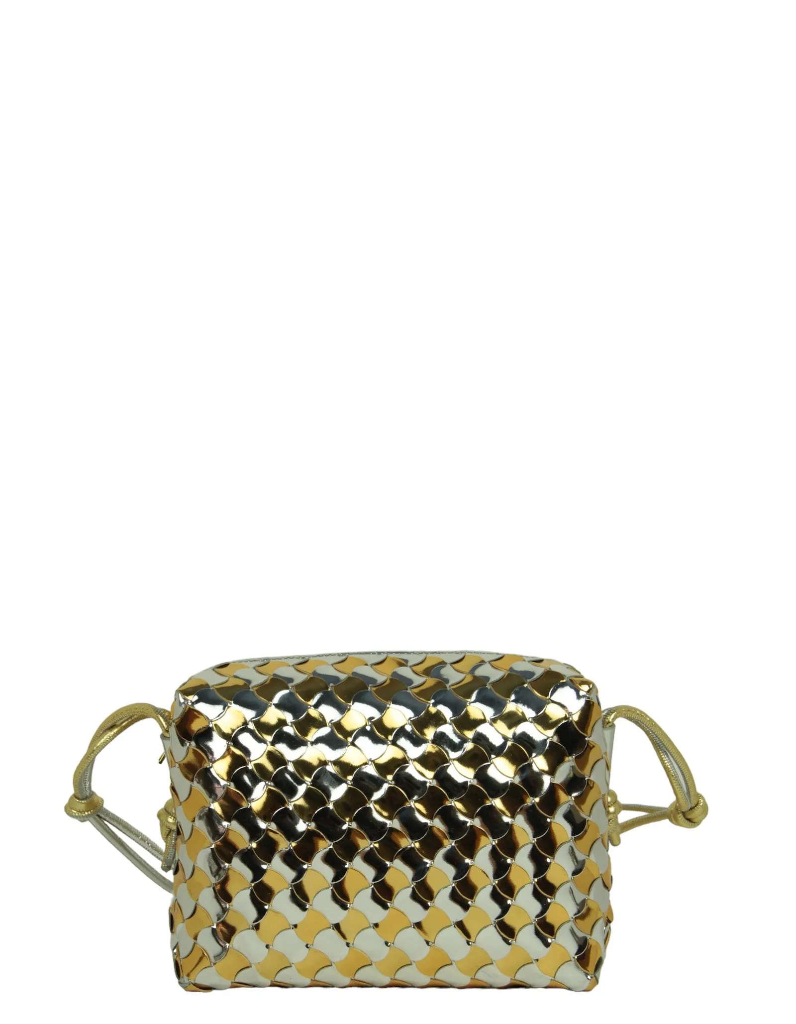Bottega Veneta Silver/Gold Intrecciato Loop Crossbody