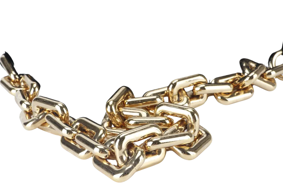 BOTTEGA VENETA THE CHAIN POUCH BLACK CALFSKIN LEATHER GOLD HARDWARE WITH DUST COVER