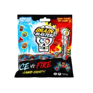 Brain Blasterz Fire & Ice Hard Candy 100g Bags - 12 Count