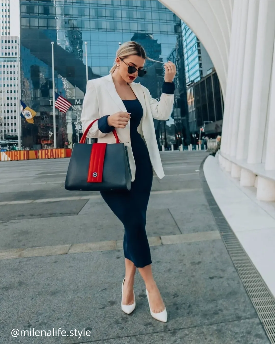 briffani lean interchangeable quilted closure tote - hot denim