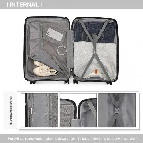 British Traveller 20 Inch Spinner Hard Shell PP Suitcase With TSA Lock - Black