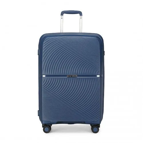 British Traveller 28 Inch Spinner Hard Shell PP Suitcase With TSA Lock - Navy