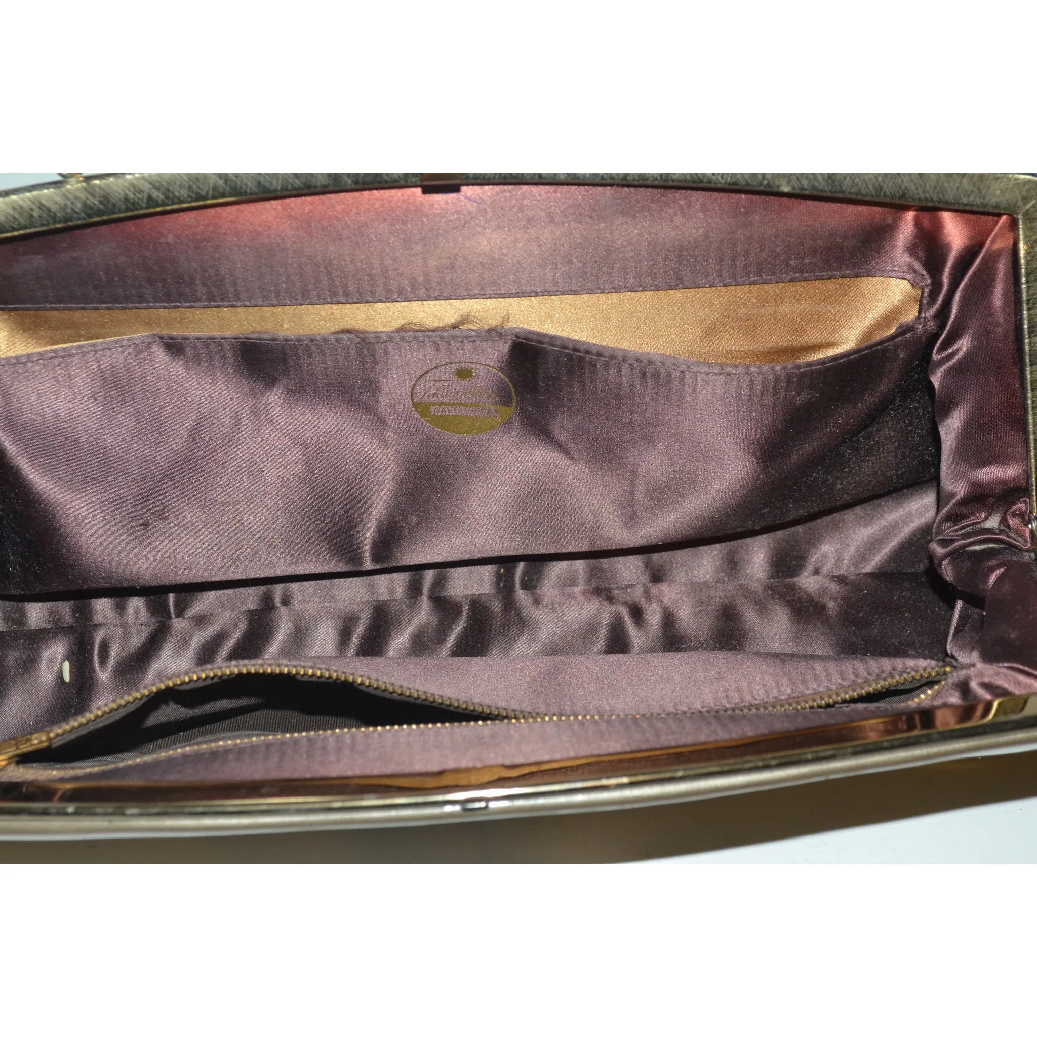 Bronze Metallic High Gloss Purse By Theodor