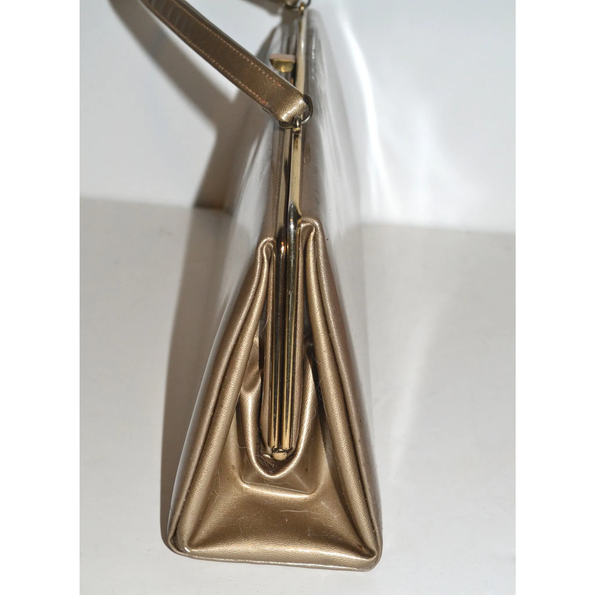 Bronze Metallic High Gloss Purse By Theodor