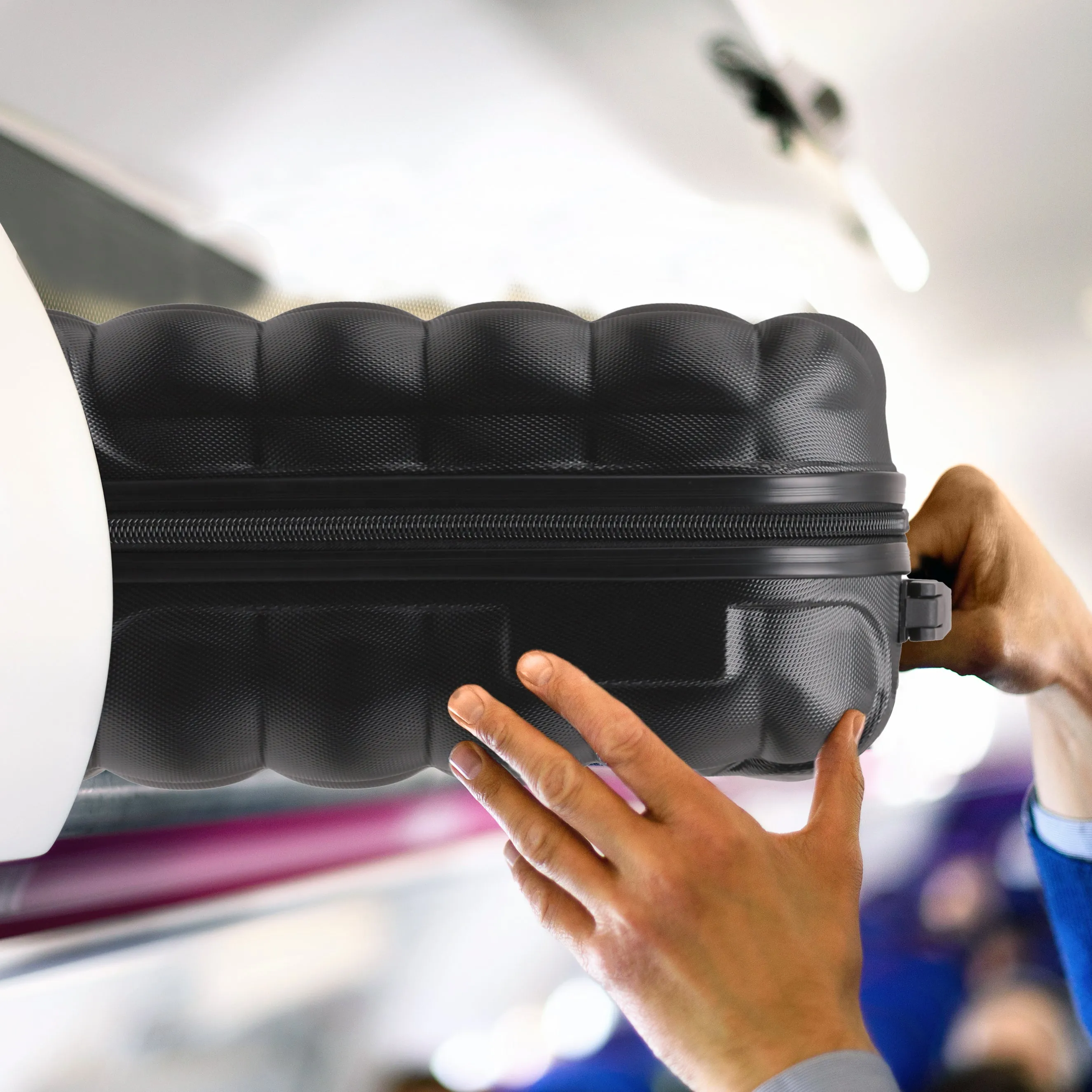 Bubble Cabin Case Set Ryanair Easyjet Approved 55x35x20cm Carryon Cabin Suitcase