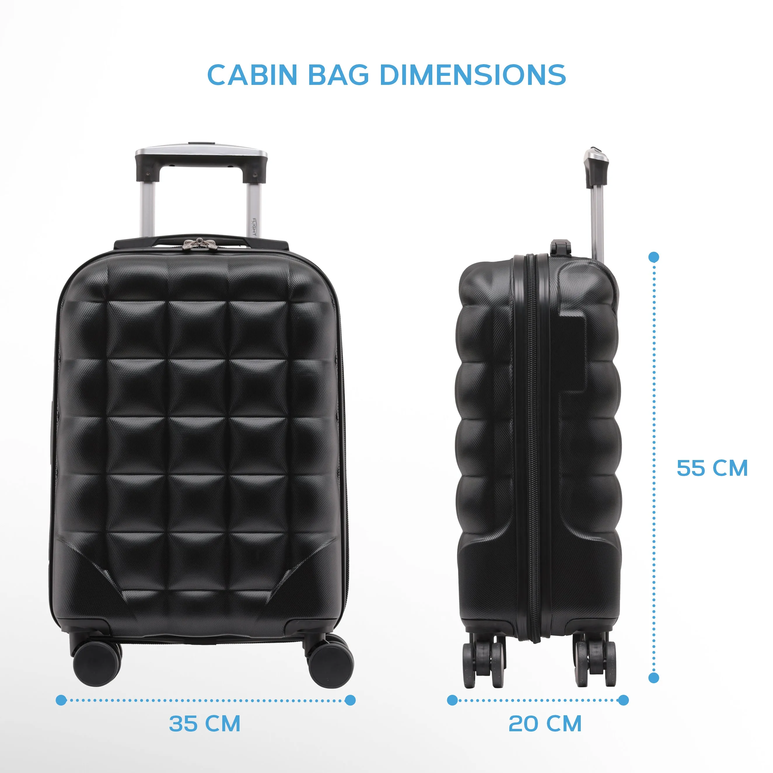 Bubble Suitcase Ryanair easyJet Jet2 Approved Hardcase Suitcases Size Options