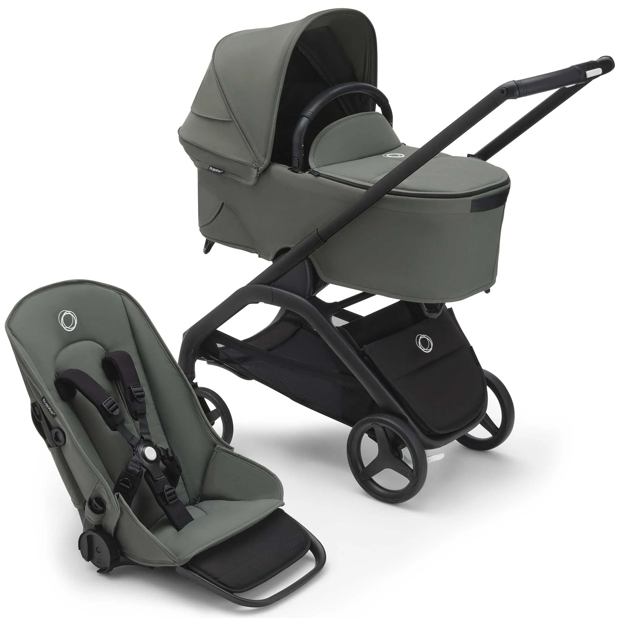 Bugaboo Dragonfly Pebble 360 Pro V2 Travel System - Black/Forest Green