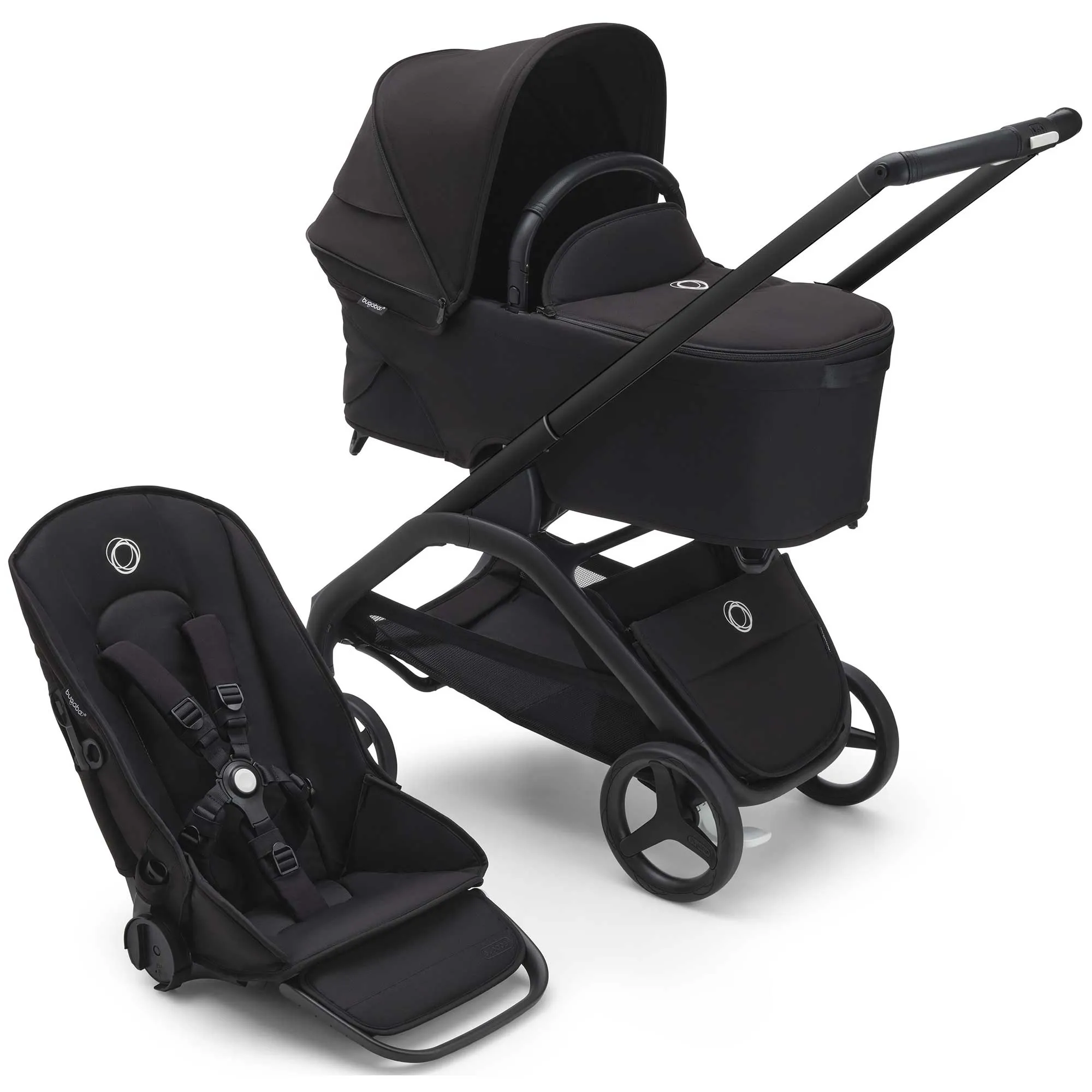 Bugaboo Dragonfly Pebble 360 Pro V2 Travel System - Black/Midnight Black