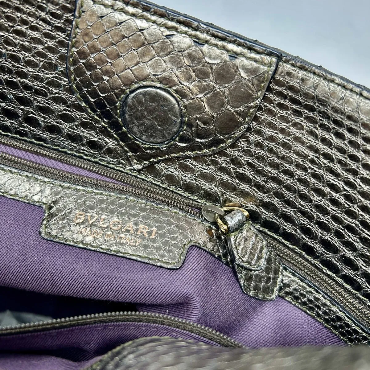Bulgari Python Metallic Tote