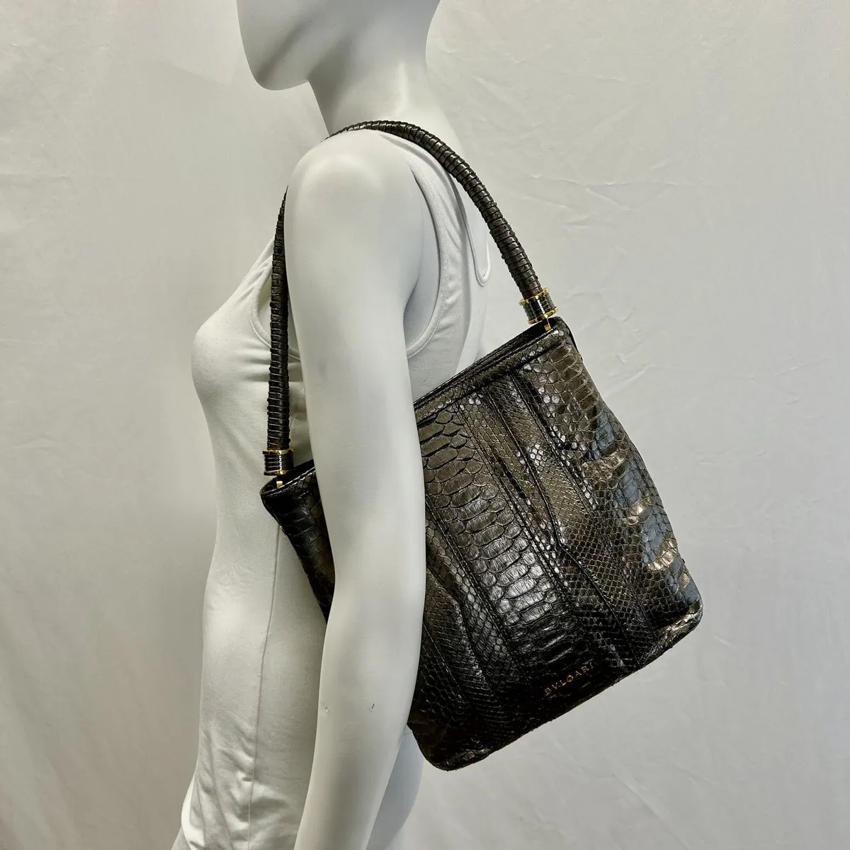Bulgari Python Metallic Tote