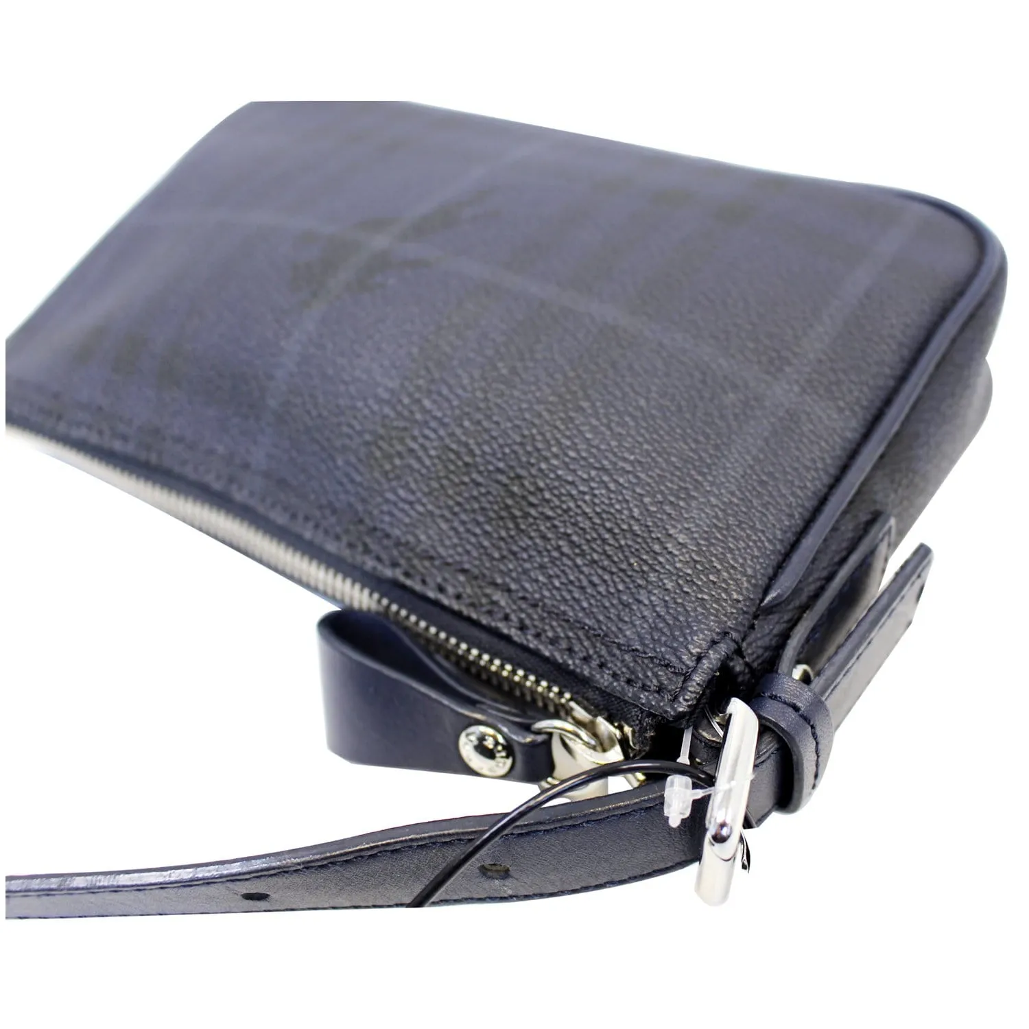 BURBERRY Coated Pochette Blue Canvas Clutch