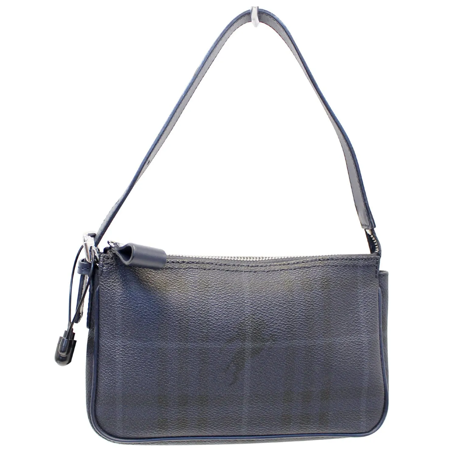 BURBERRY Coated Pochette Blue Canvas Clutch