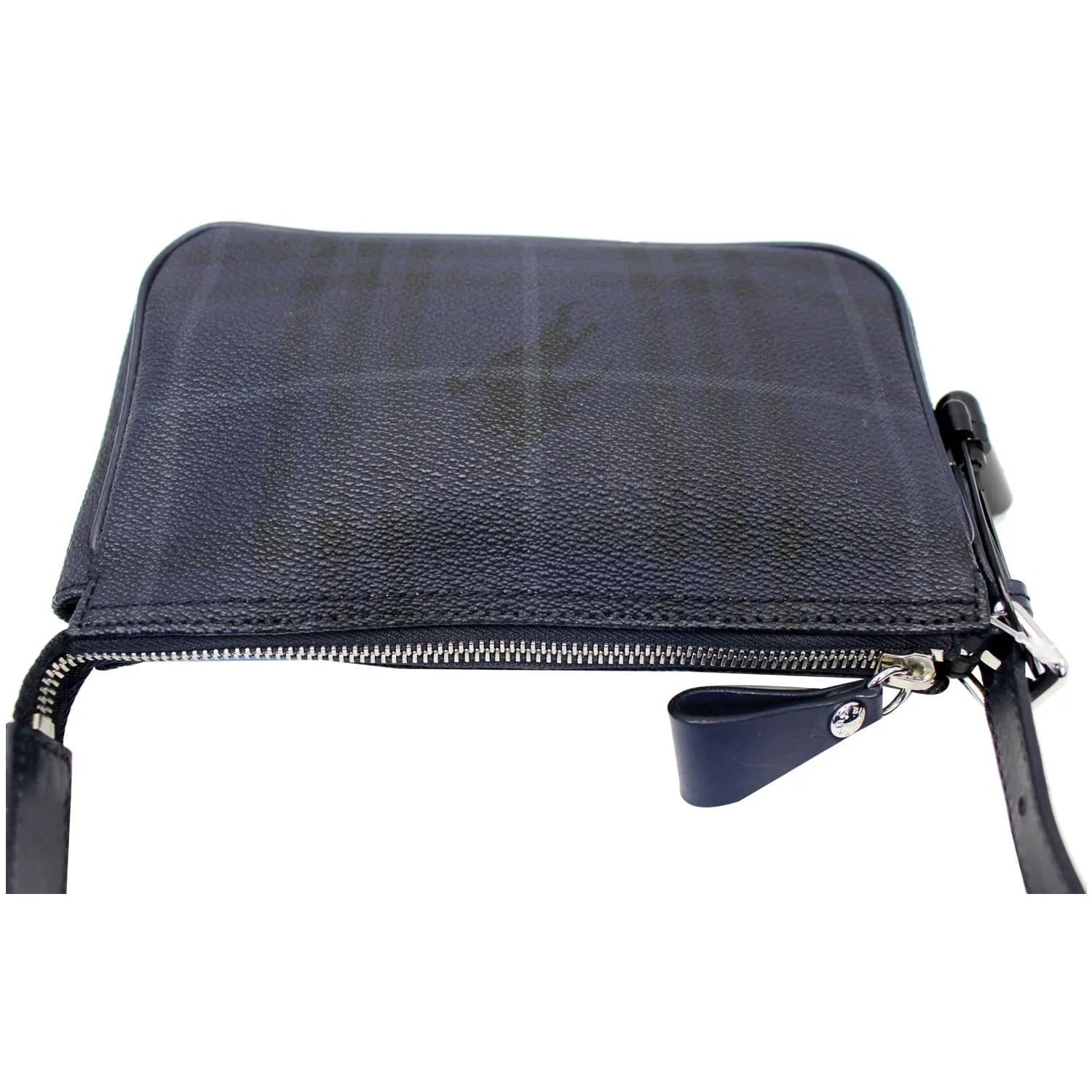 BURBERRY Coated Pochette Blue Canvas Clutch