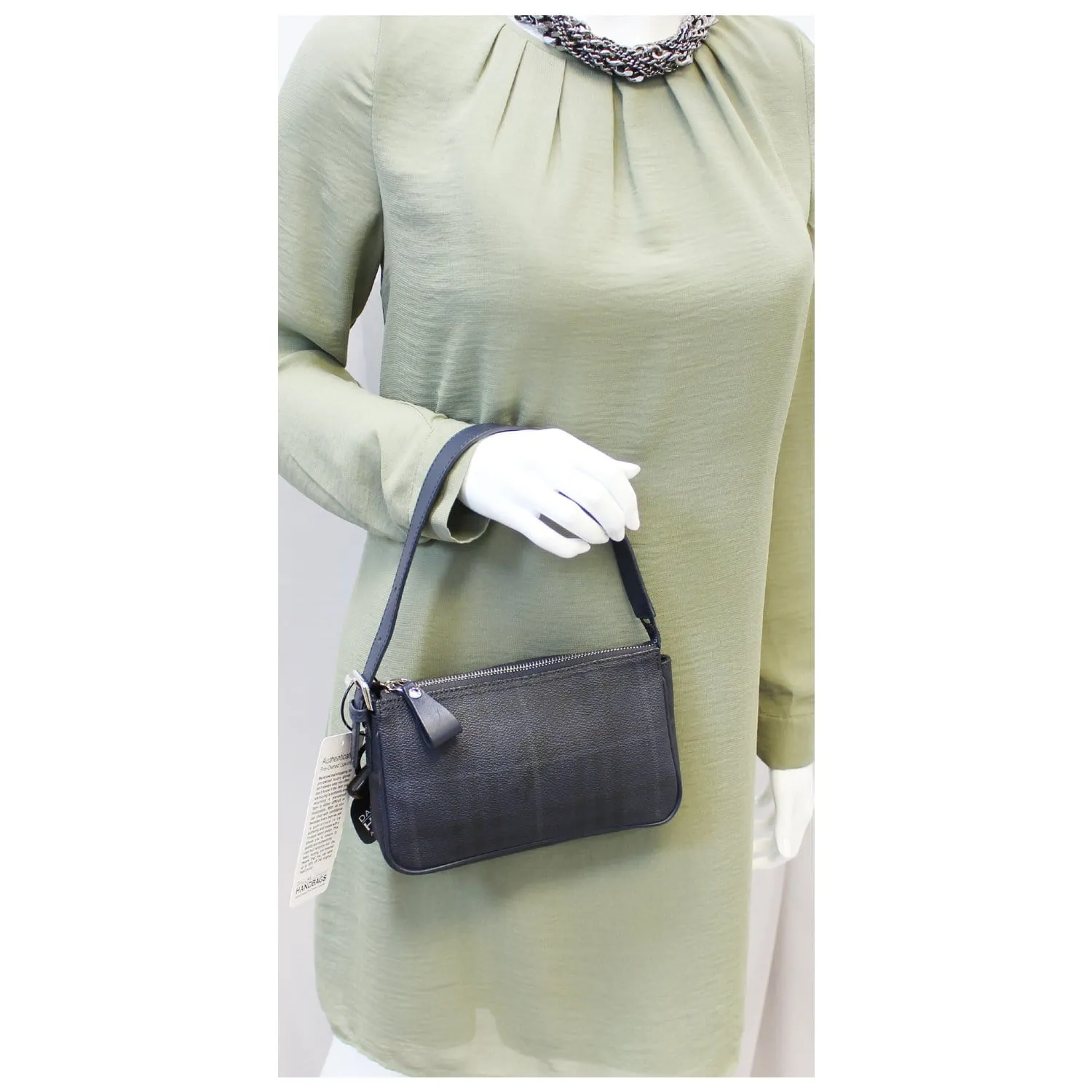 BURBERRY Coated Pochette Blue Canvas Clutch