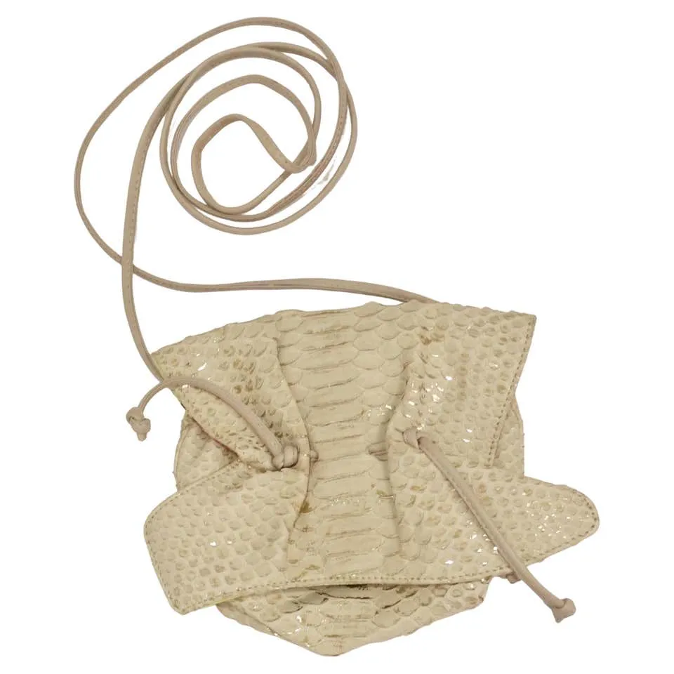 Carlos Falchi Vintage Crossbody Drawstring Mini Handbag