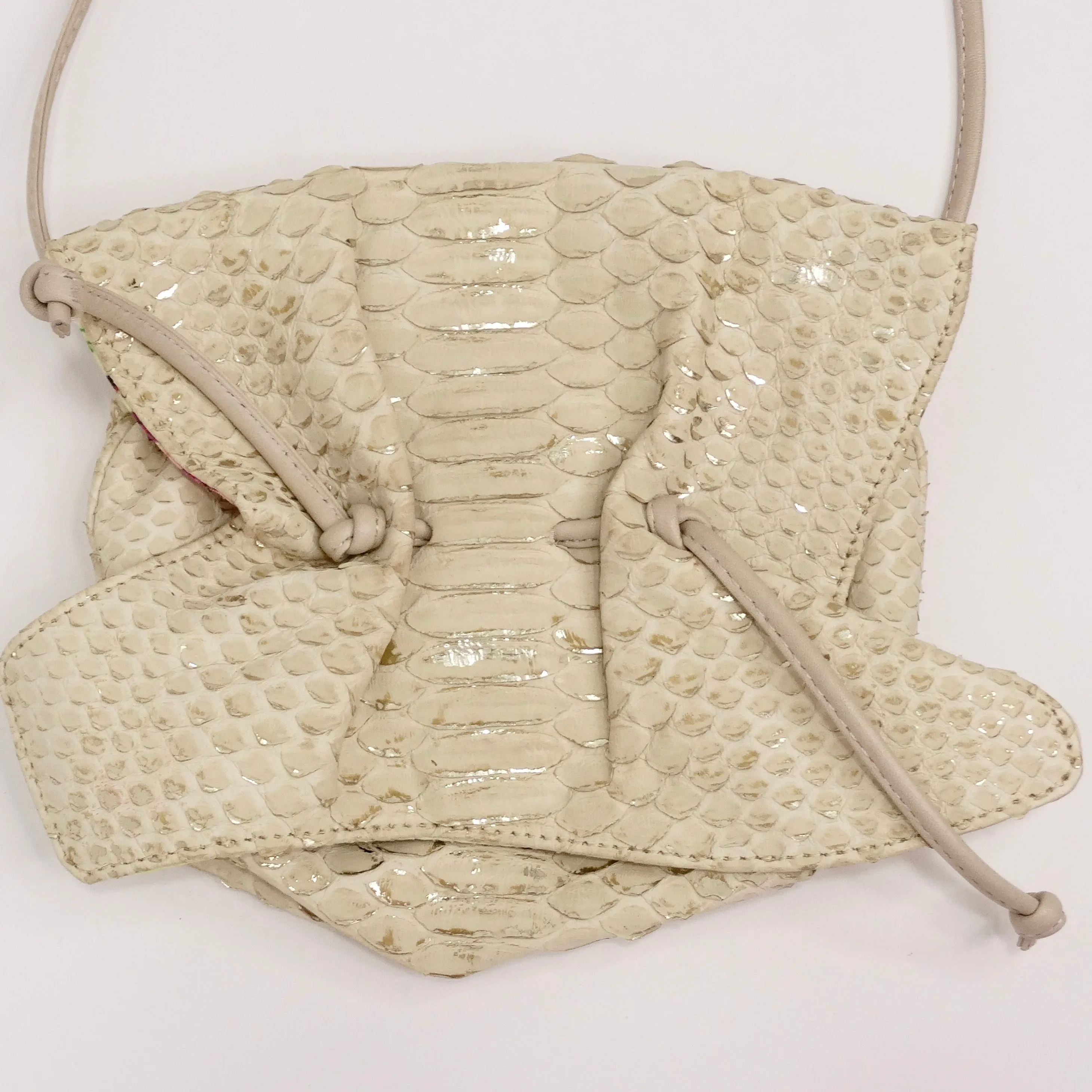 Carlos Falchi Vintage Crossbody Drawstring Mini Handbag