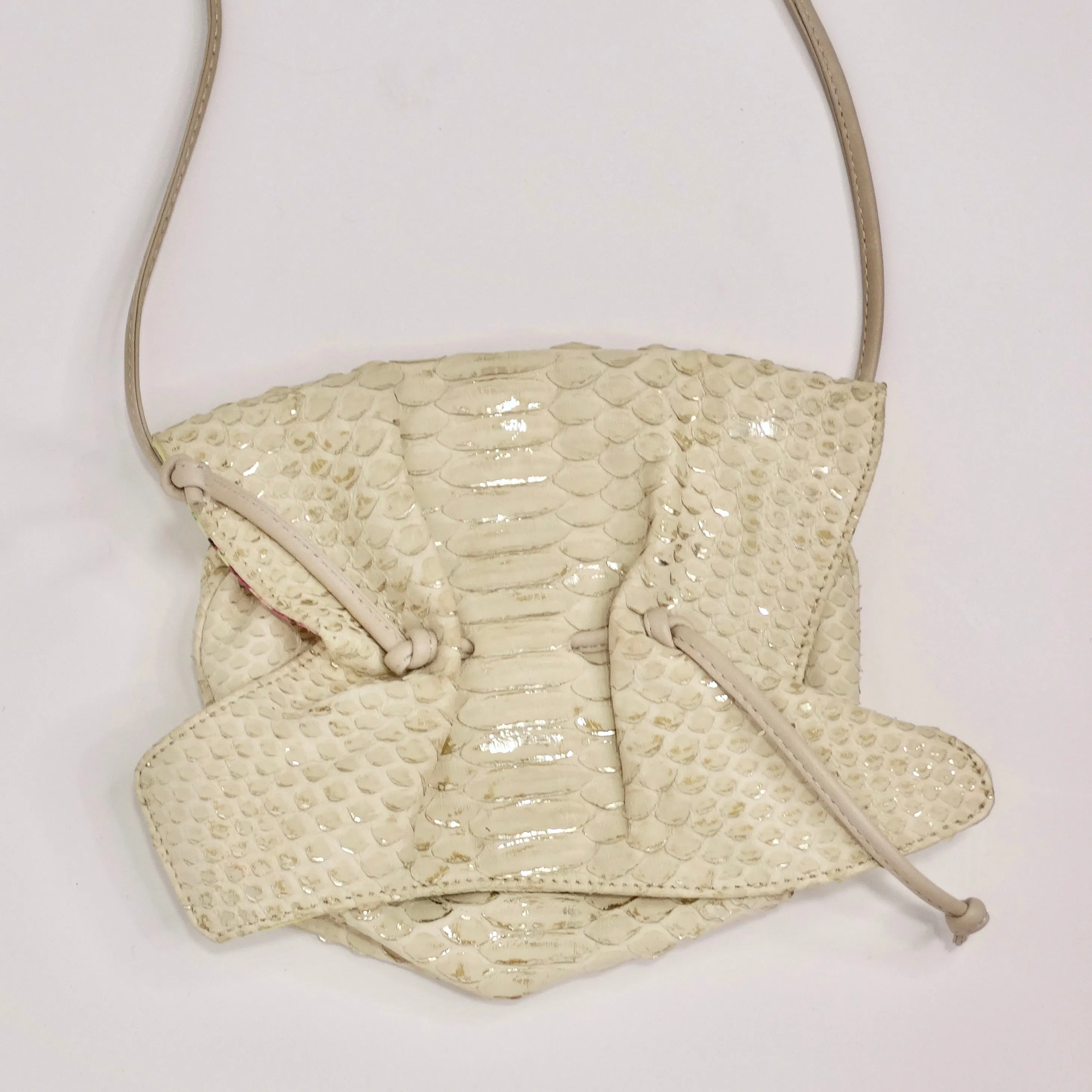 Carlos Falchi Vintage Crossbody Drawstring Mini Handbag