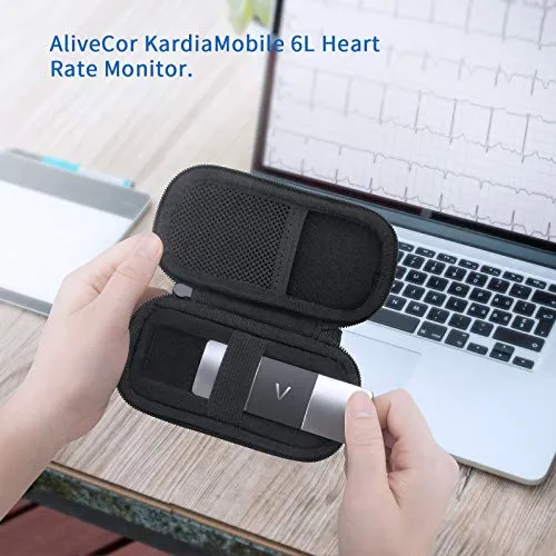 Case for AliveCor KardiaMobile 6L Wireless 6-Lead EKG, Protective Cover Storage Bag (Black)