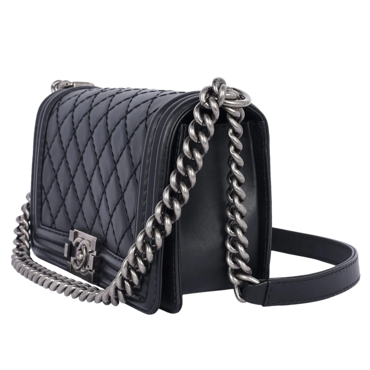 CC Quilted  Leather Boy Bag