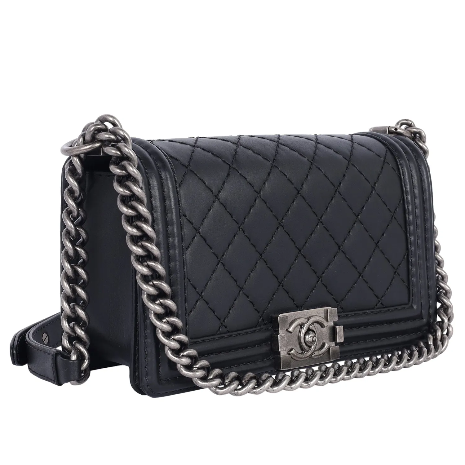 CC Quilted  Leather Boy Bag