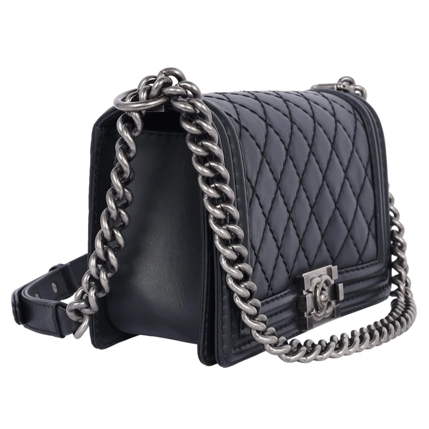 CC Quilted  Leather Boy Bag