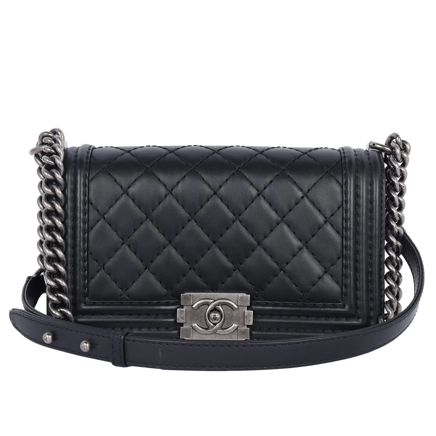 CC Quilted  Leather Boy Bag