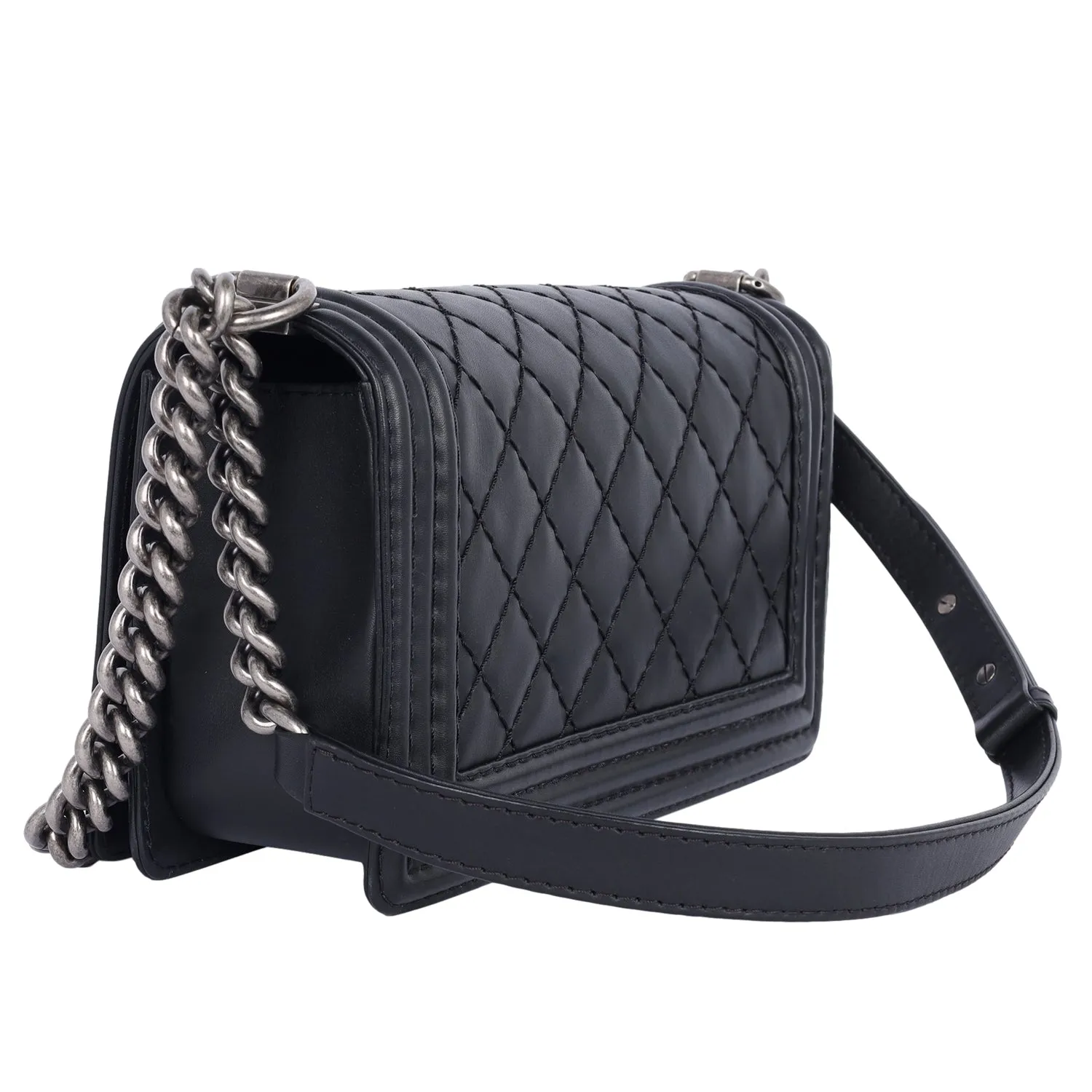 CC Quilted  Leather Boy Bag