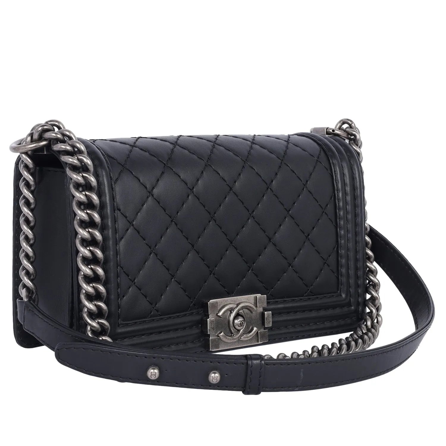 CC Quilted  Leather Boy Bag