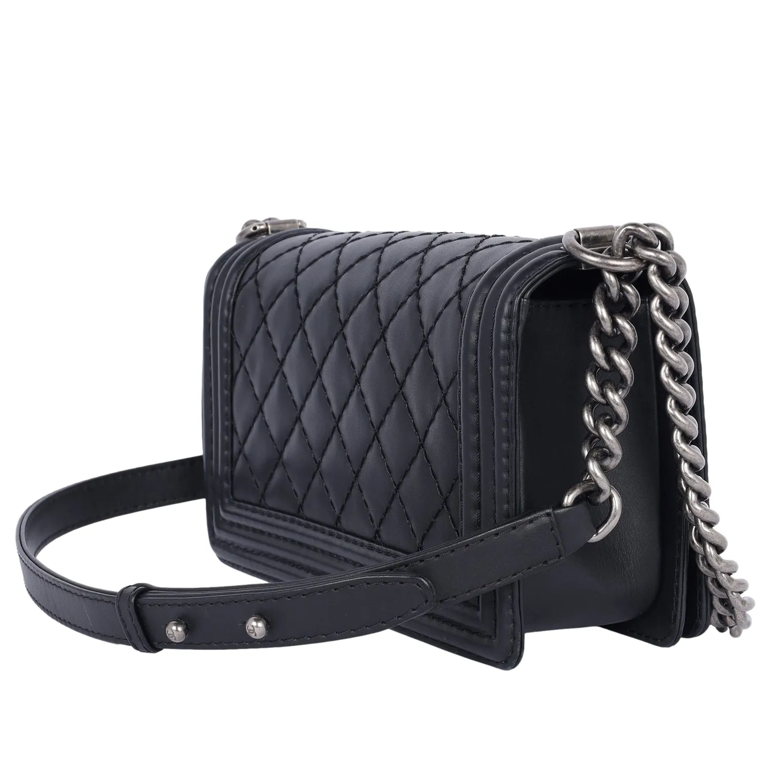CC Quilted  Leather Boy Bag