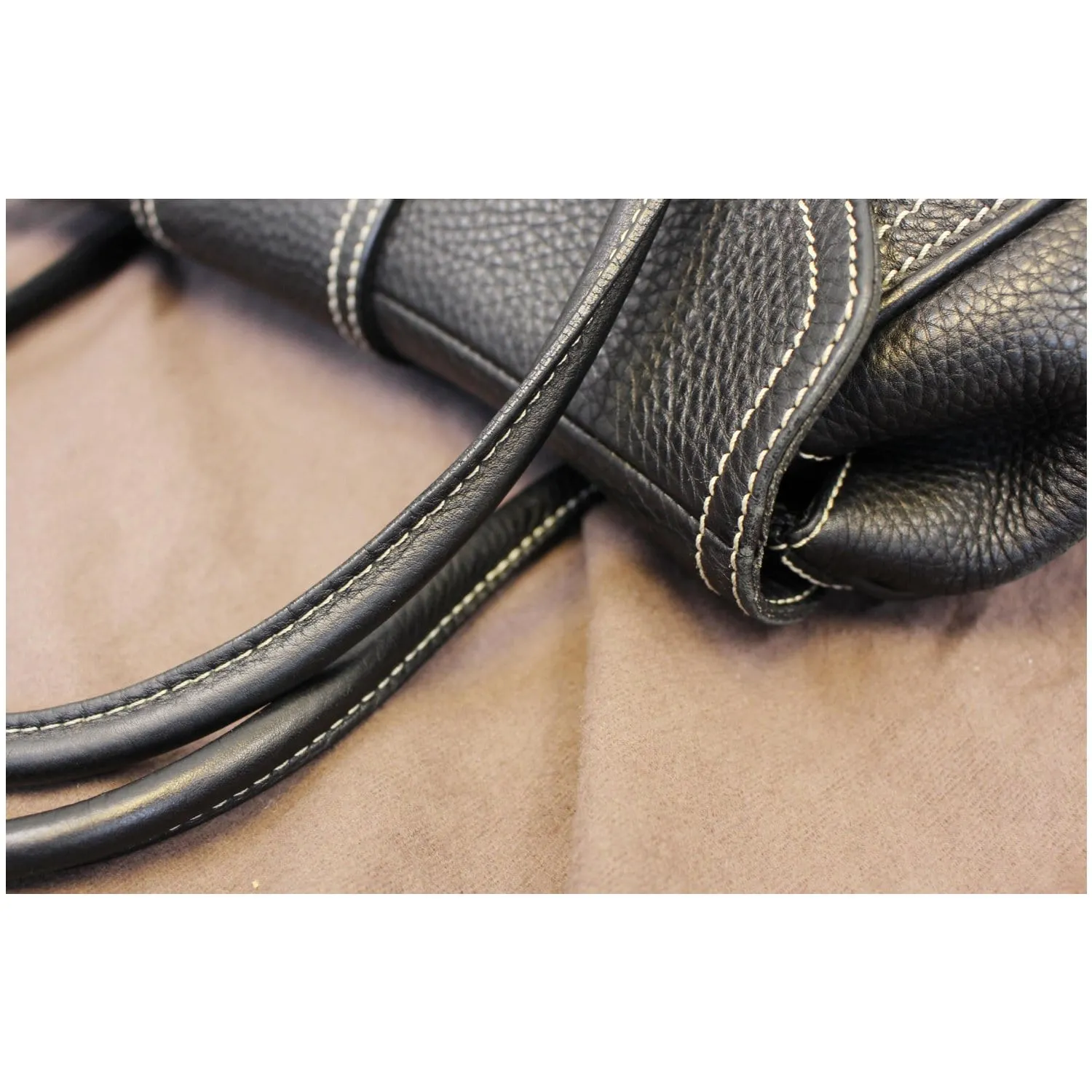 Celine Buckle Leather Satchel Bag Black - Last Call