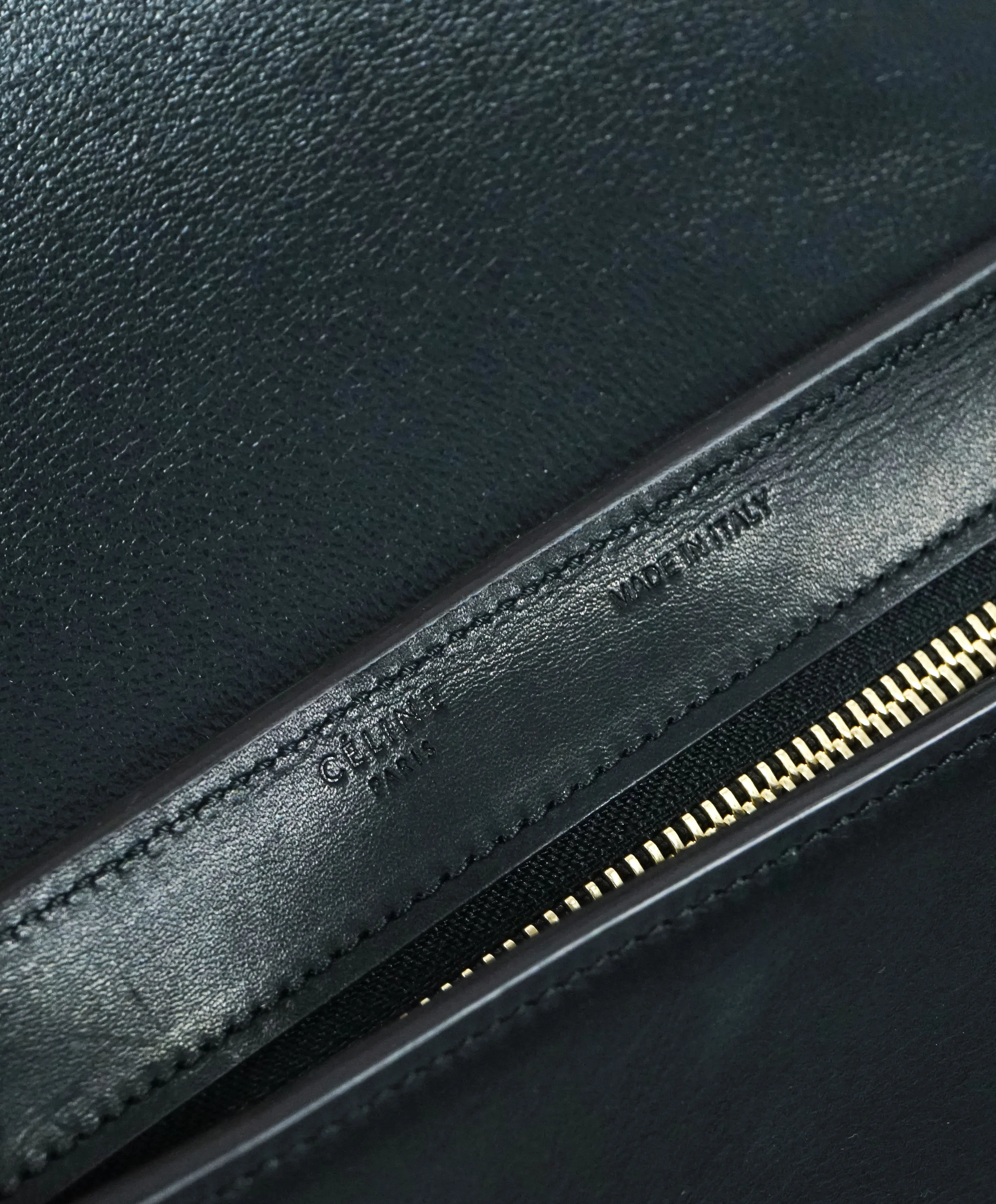 CELINE - "Trapeze" Sleek Calfskin Tricolor Moss Green Handbag -