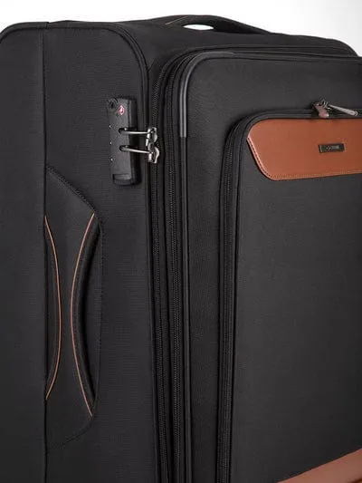 Cellini Monte Carlo Medium 4 Wheel Trolley Case Black