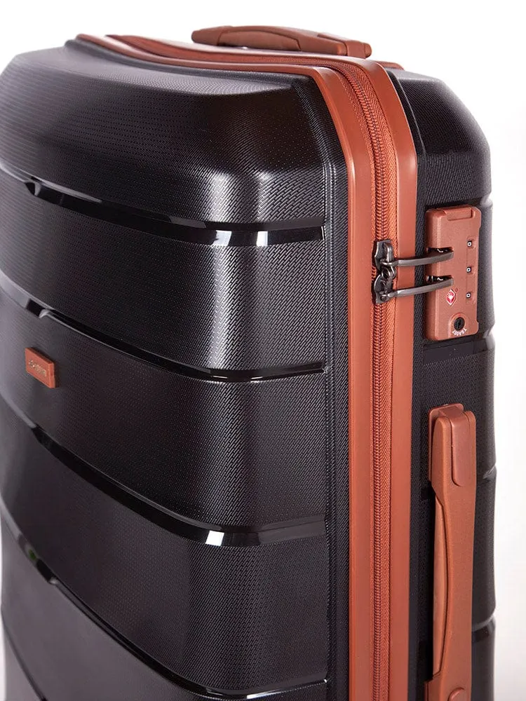 Cellini Spinn Medium Trolley Case Black/Tan