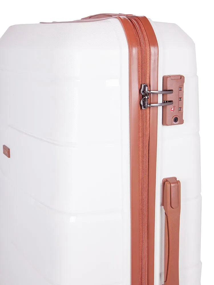 Cellini Spinn Medium Trolley Case White/ Tan