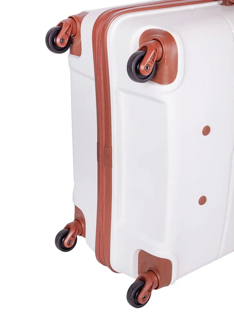 Cellini Spinn Medium Trolley Case White/ Tan