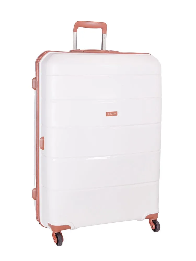 Cellini Spinn Medium Trolley Case White/ Tan