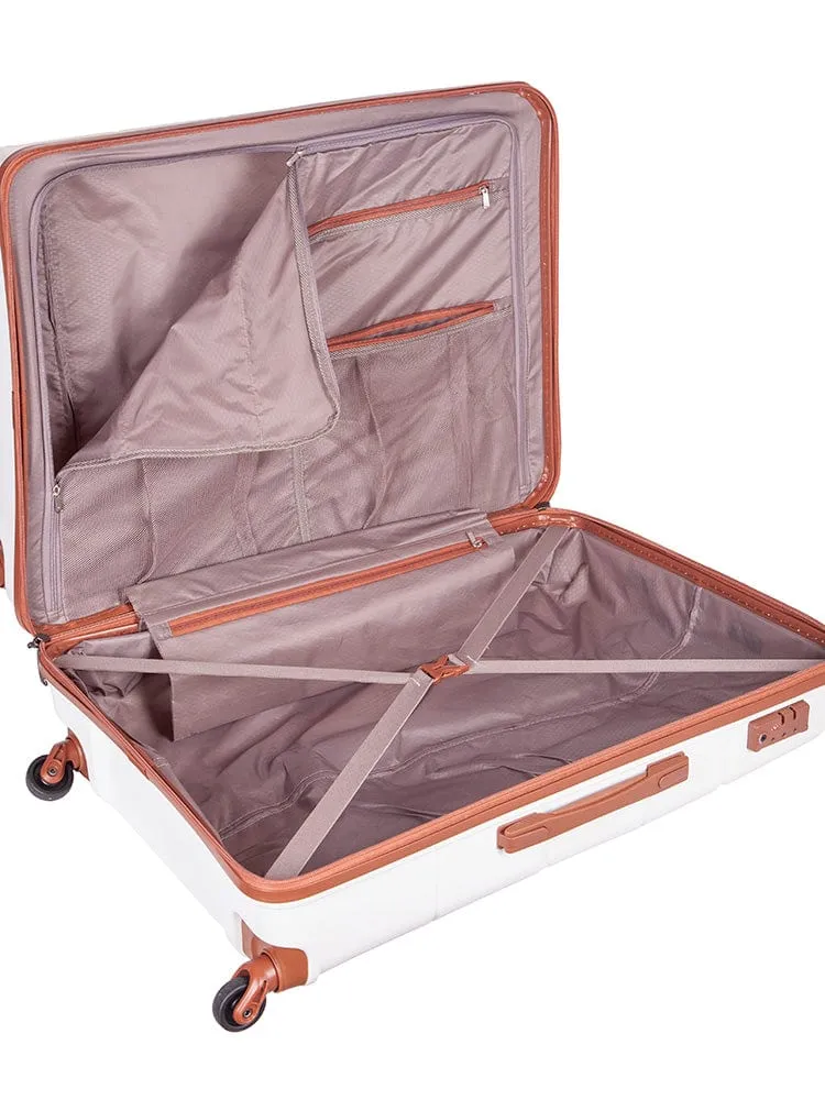 Cellini Spinn Medium Trolley Case White/ Tan